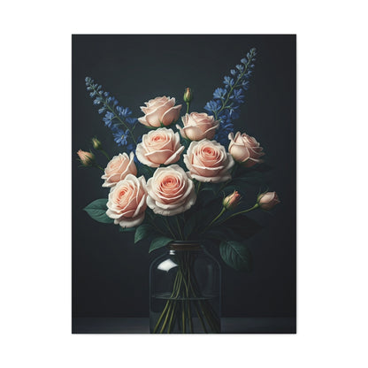 Blush Rose Bouquet in Glass Vase Wall Art & Canvas Prints