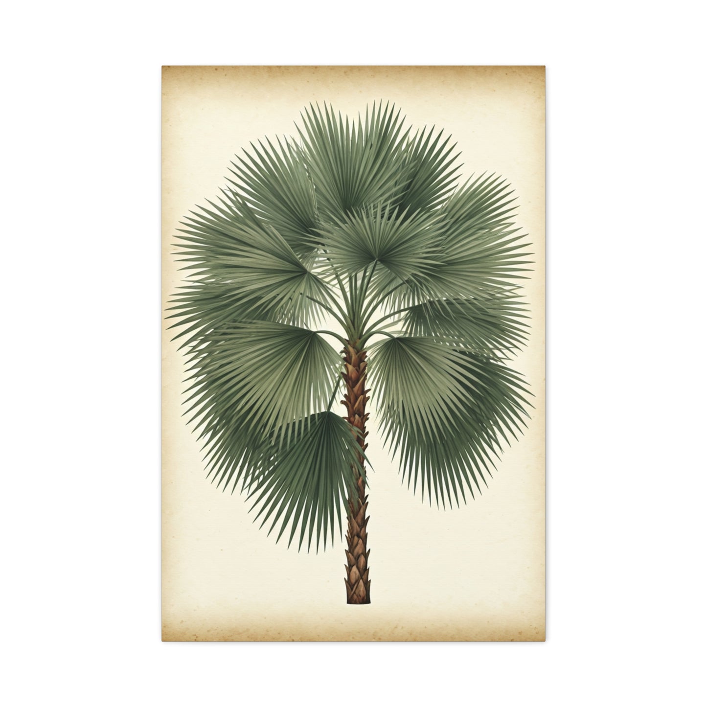 Fan Palm Leaf Tree Illustration Wall Art & Canvas Prints
