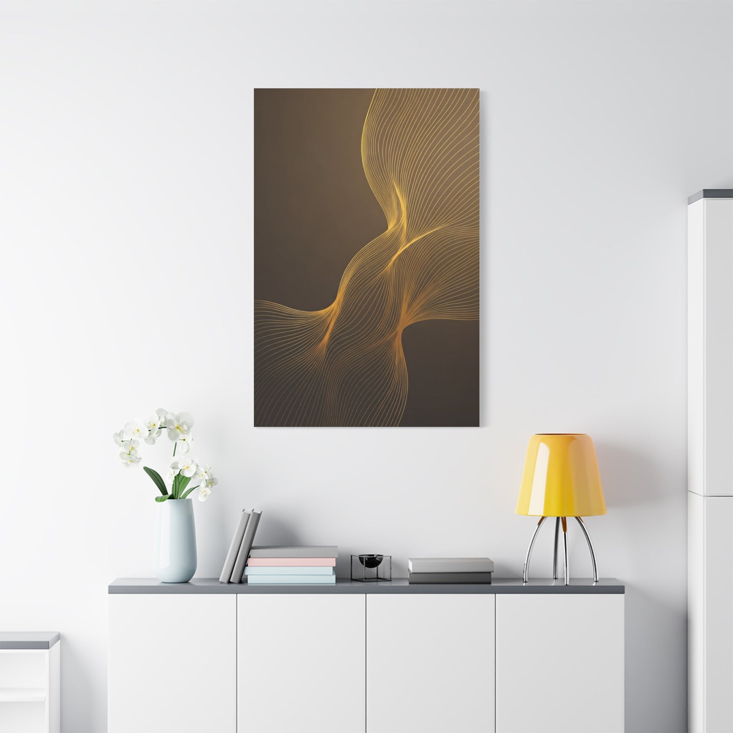 Golden Flow Light Abstract Wall Art & Canvas Prints