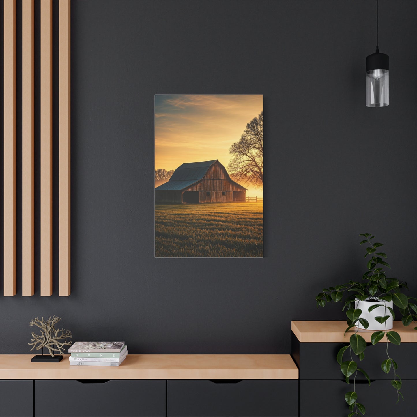 Golden Hour Farmstead Barn Wall Art & Canvas Prints