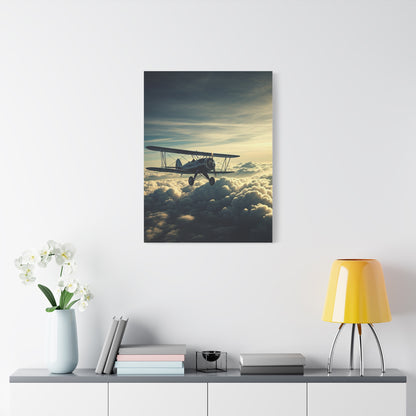 High-Altitude Biplane Above the Clouds Wall Art & Canvas Prints