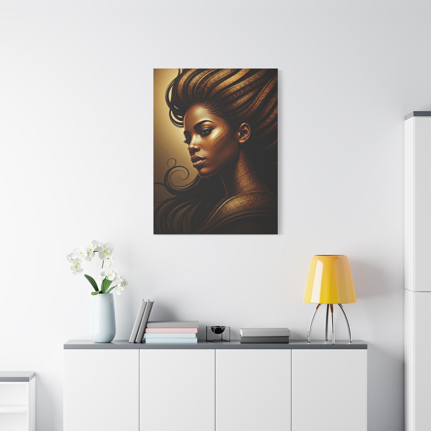 Golden Breeze Goddess Portrait Wall Art & Canvas Prints