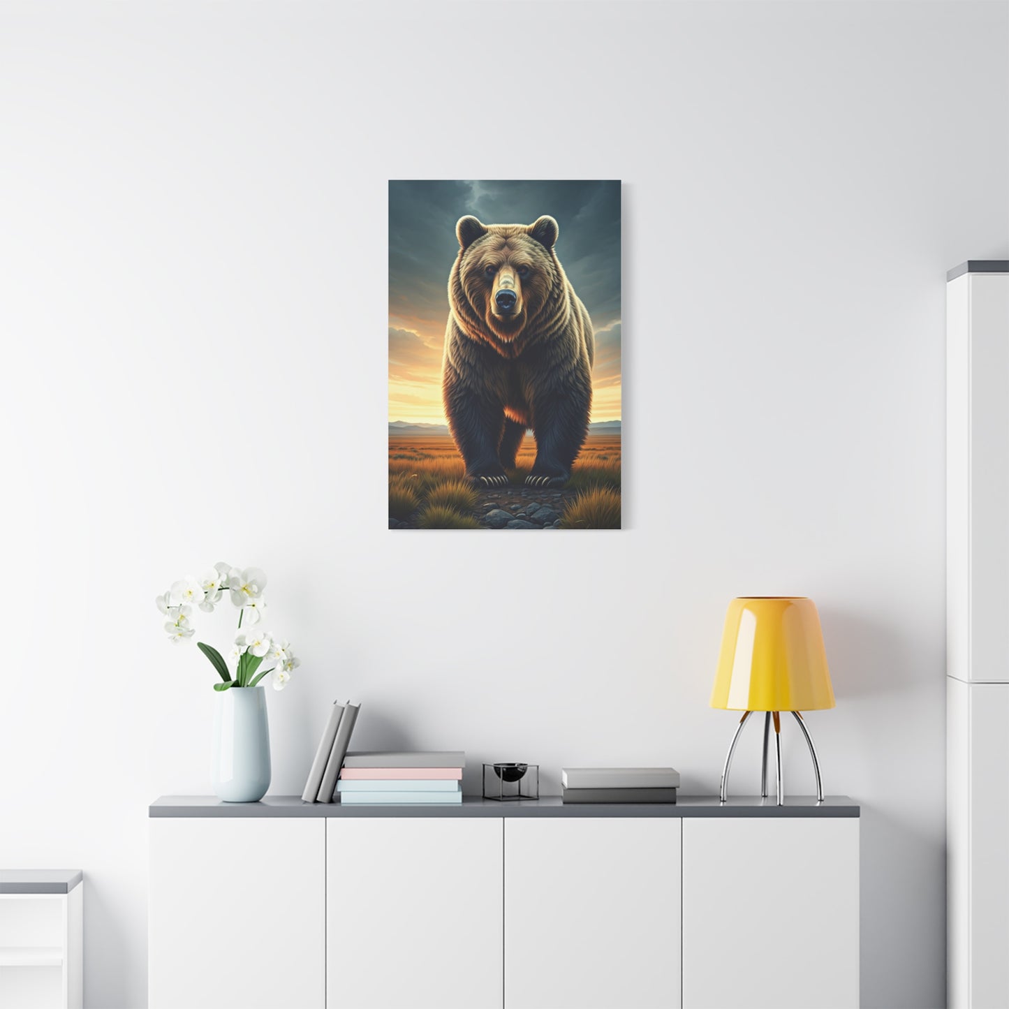 Golden Sunset Bear Landscape Wall Art & Canvas Prints