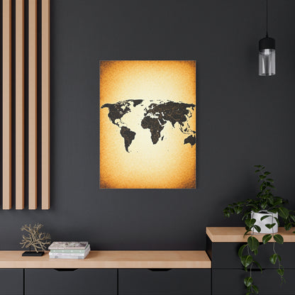 Minimal Black Silhouette World Map Wall Art & Canvas Prints
