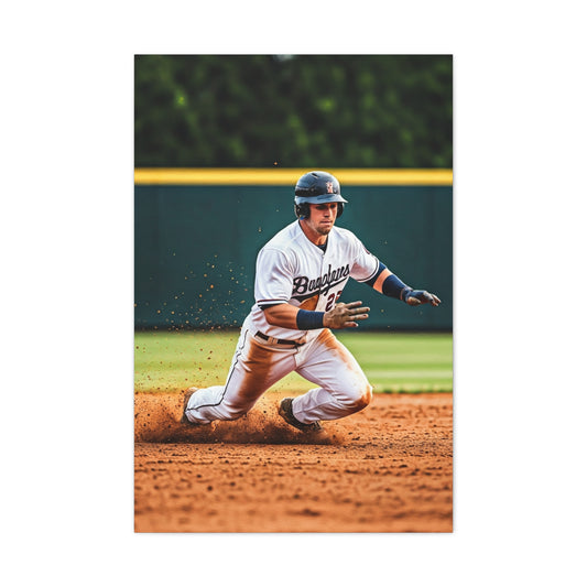 Baseball Slide Into Base Champion Wall Art & Canvas Prints
