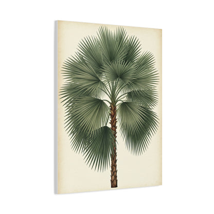 Fan Palm Leaf Tree Illustration Wall Art & Canvas Prints