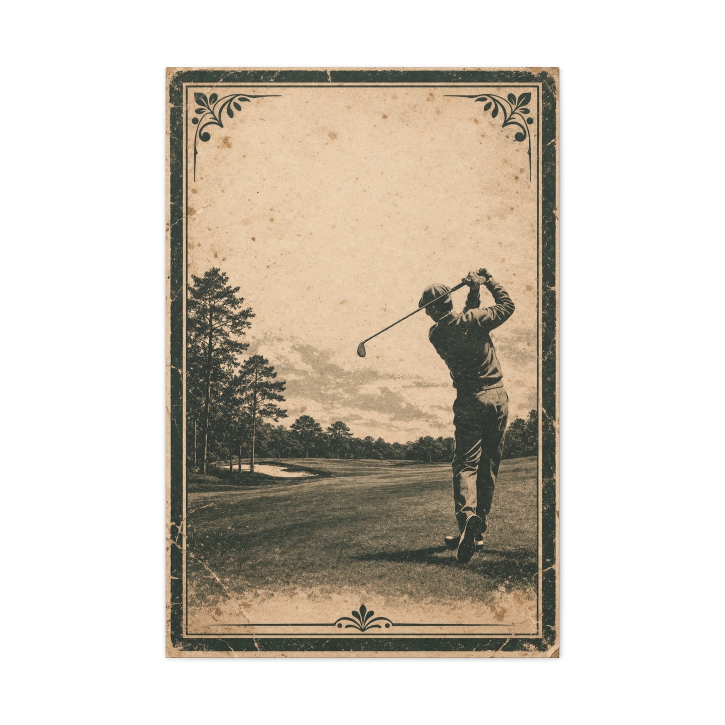 Vintage Tournament Poster Golfer Wall Art & Canvas Print