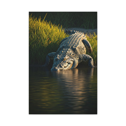 Crocodile Waterside Stillness Wall Art & Canvas Prints