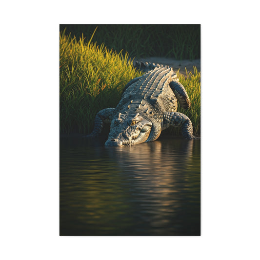 Crocodile Waterside Stillness Wall Art & Canvas Prints