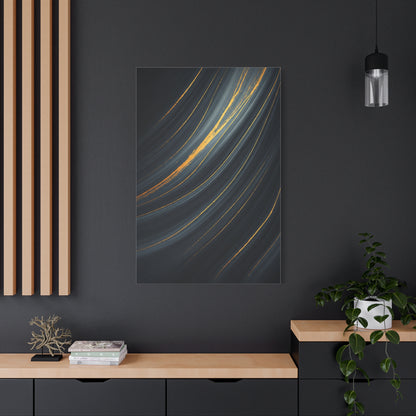 Flowing Gold Curve Abstract Wall Art & Canvas Prints