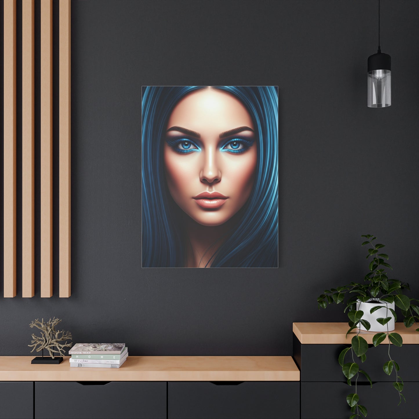 Symmetrical Blue Gaze Portrait Wall Art & Canvas Prints