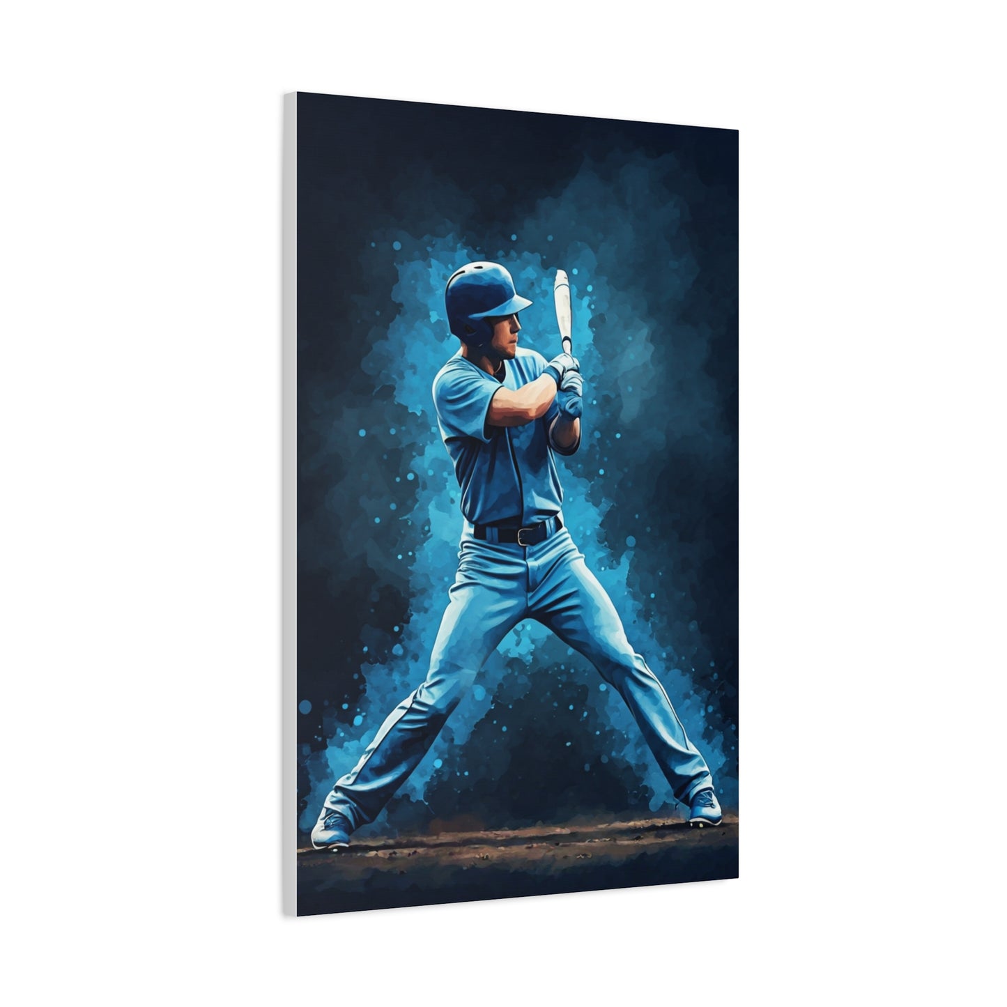 Electric Blue Batter Ready Stance Wall Art & Canvas Prints