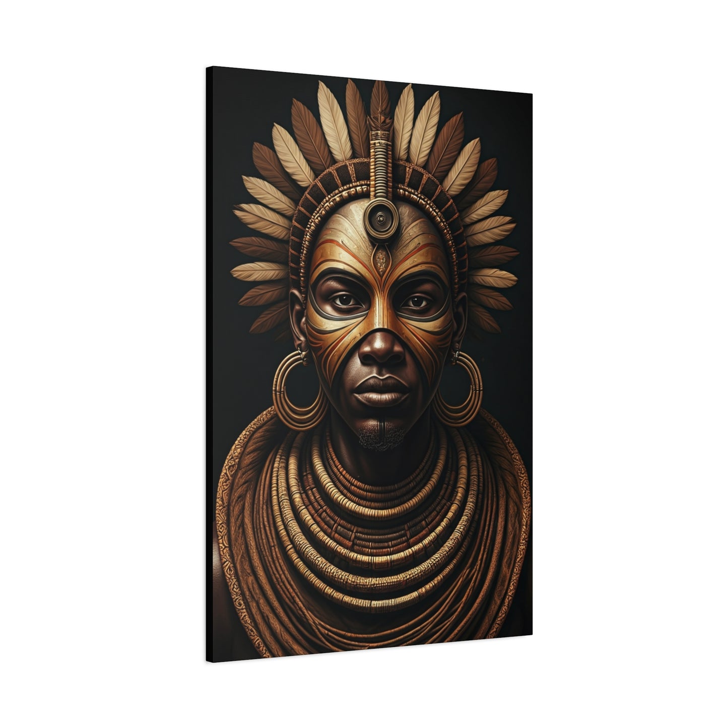 Golden Tribal Empress Portrait Wall Art & Canvas Prints