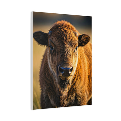 Young Plains Bison Calf Portrait Wall Art & Canvas Print