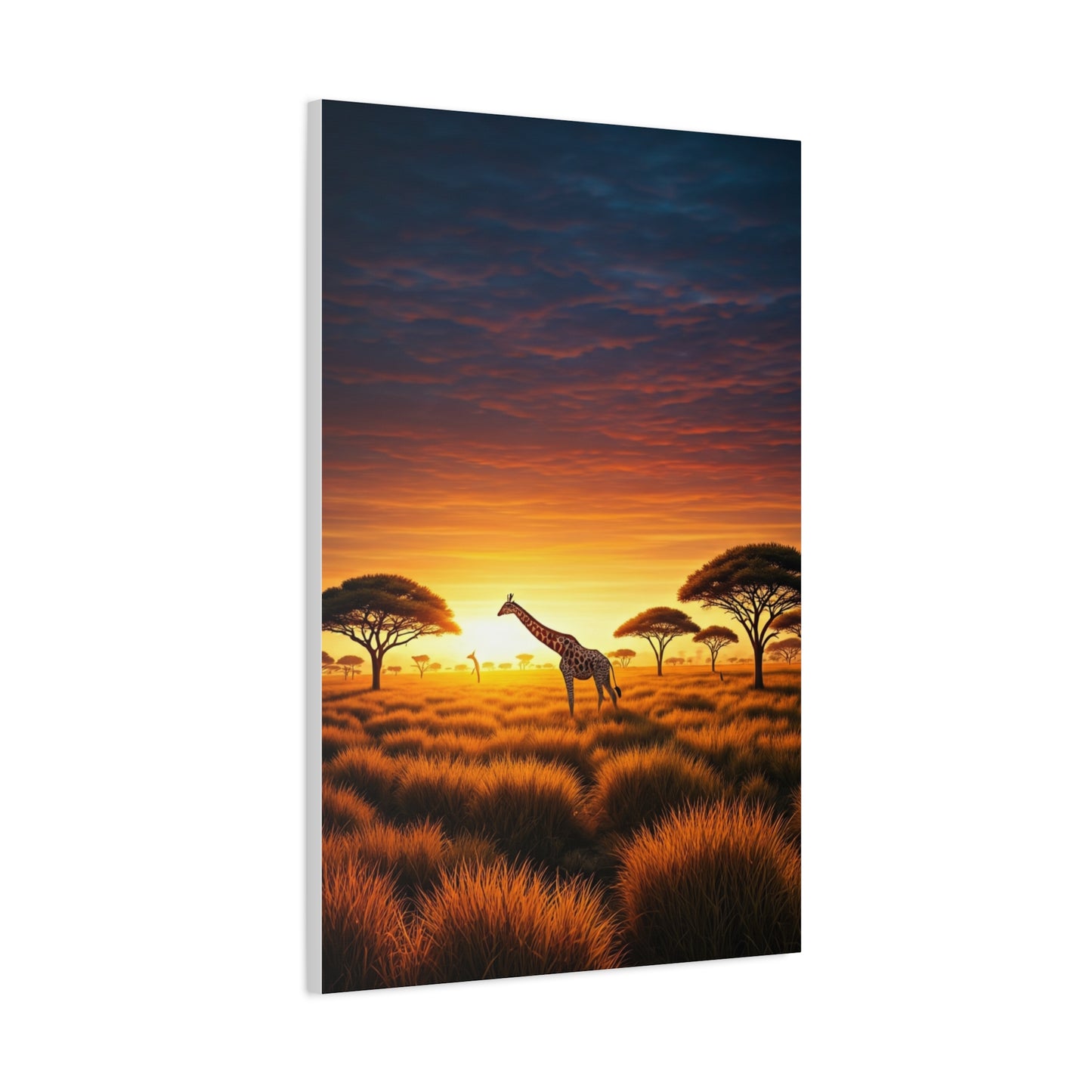 Savannah Giraffe Sunset Silhouette Wall Art & Canvas Prints