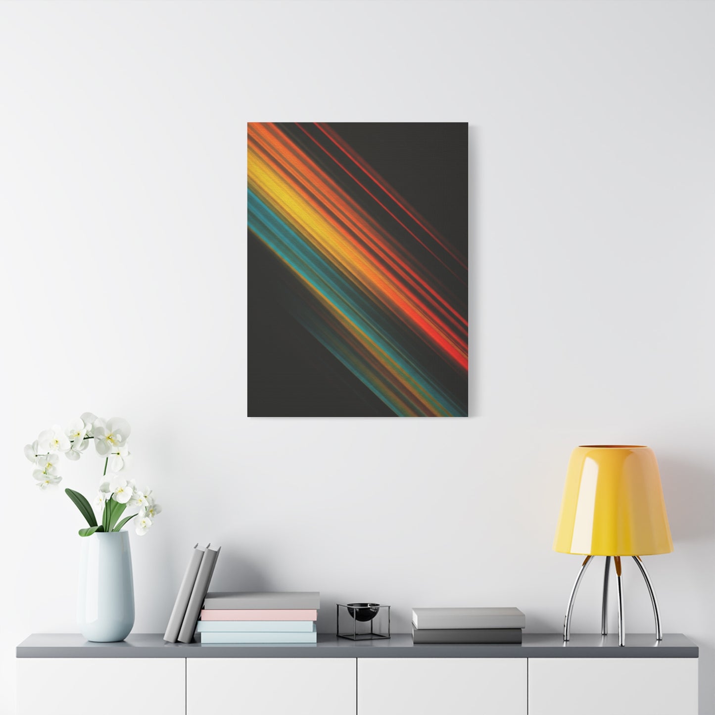 Multicolor Diagonal Energy Abstract Wall Art & Canvas Prints