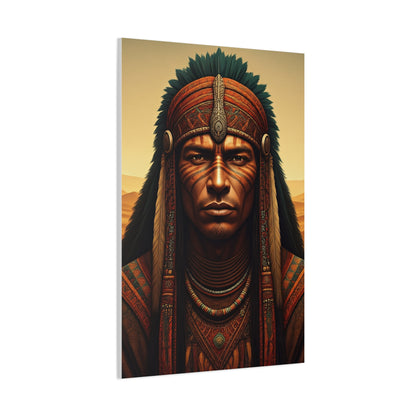 Tribal Guardian with Feathered Headdress Wall Art & Canvas Prints