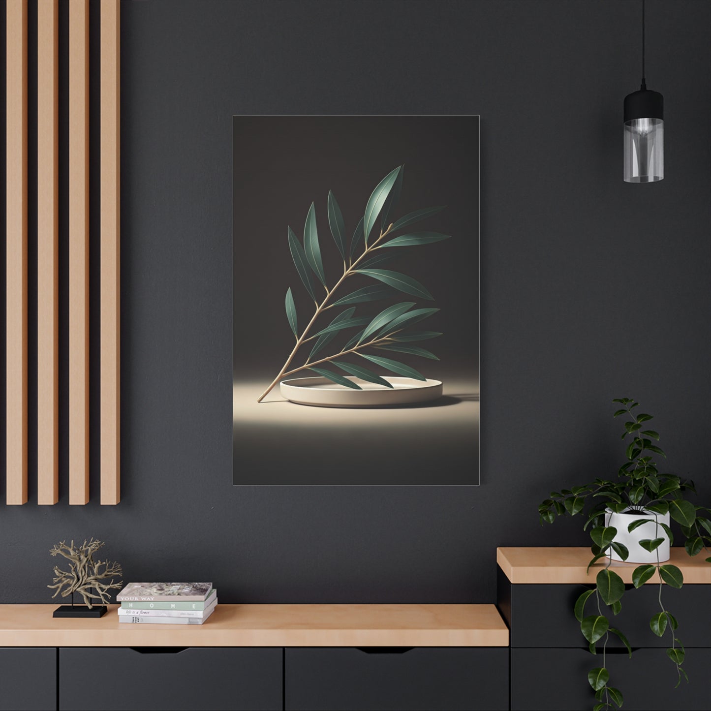 Minimal Olive Branch Botanical Wall Art & Canvas Prints