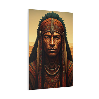 Tribal Guardian with Feathered Headdress Wall Art & Canvas Prints