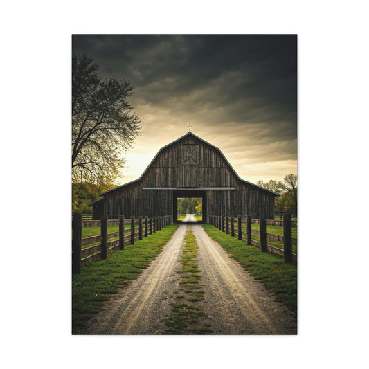 Symmetrical Drive-Through Barn Wall Art & Canvas Prints