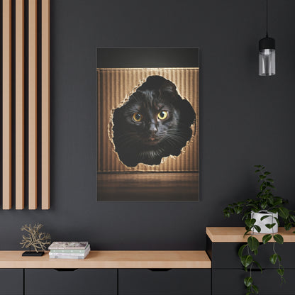 Curious Black Cat Peek Wall Art & Canvas Prints