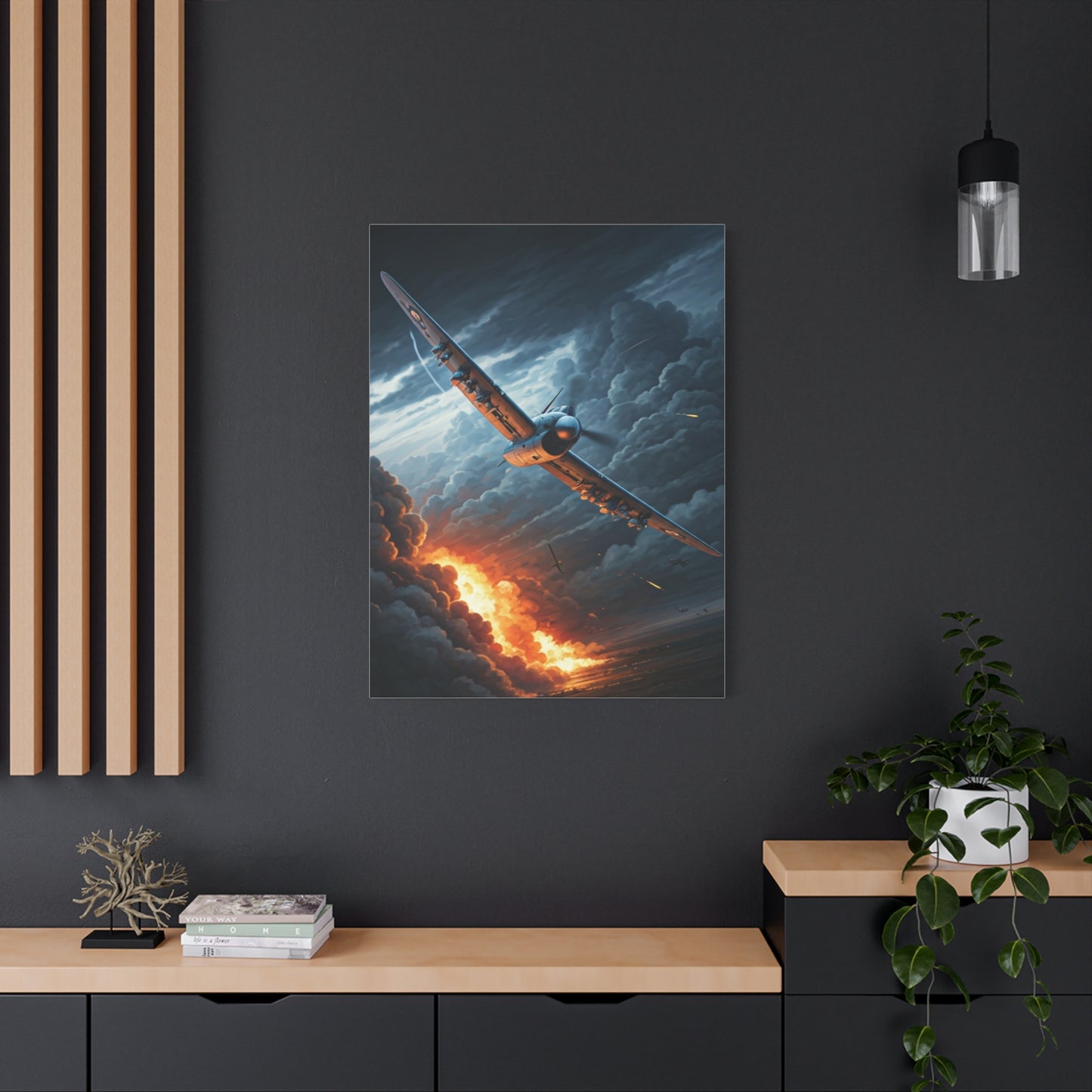 Firestorm Wing Dive Battle Scene Wall Art & Canvas Prints