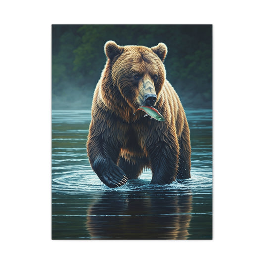 Wild Catch Grizzly Bear Wall Art & Canvas Prints
