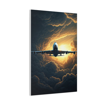 Golden Cloud Break Airplane Wall Art & Canvas Prints
