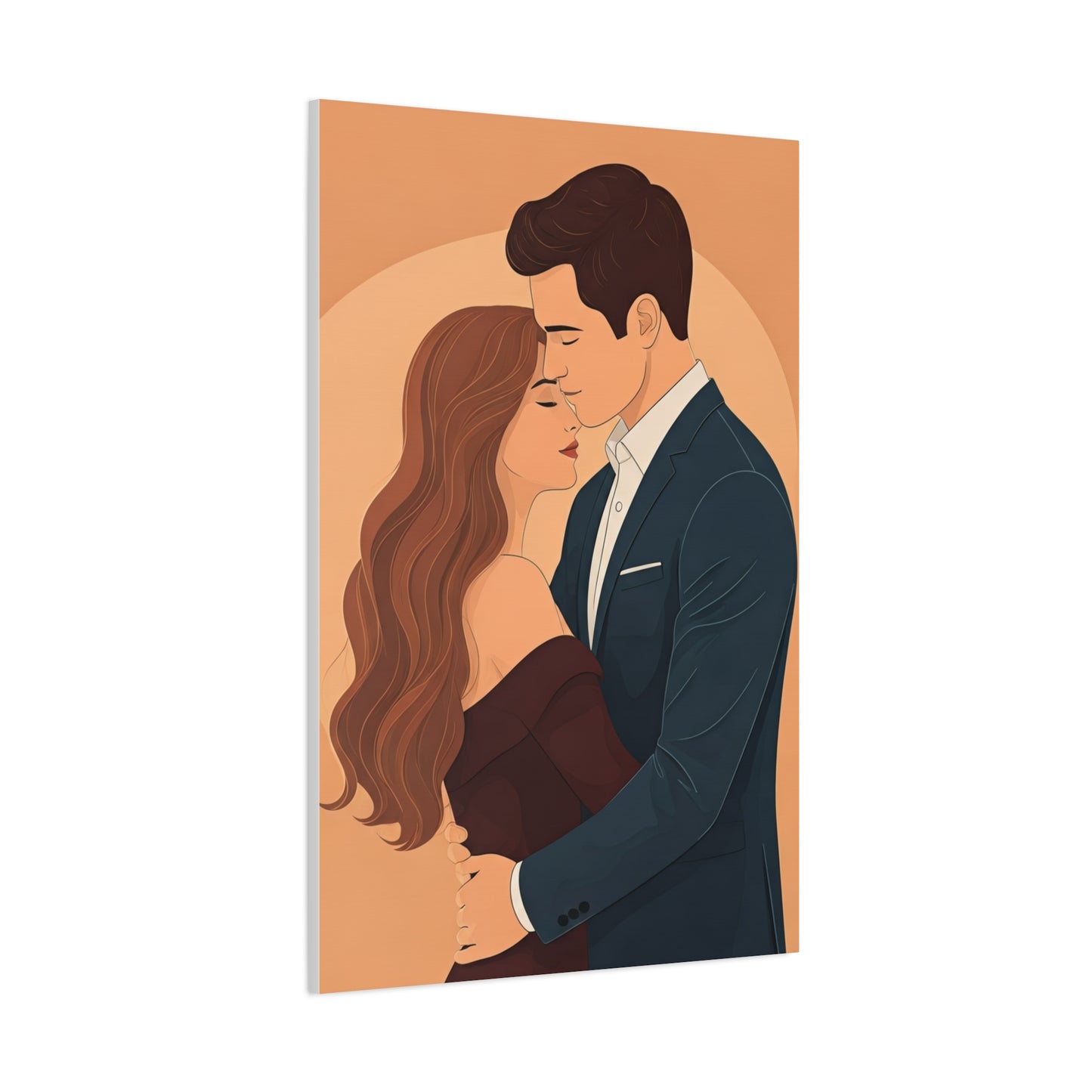 Romantic Embrace Illustration Wall Art & Canvas Prints