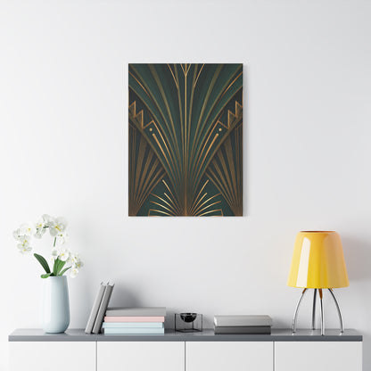 Emerald Radiance Fan Art Deco Wall Art & Canvas Prints
