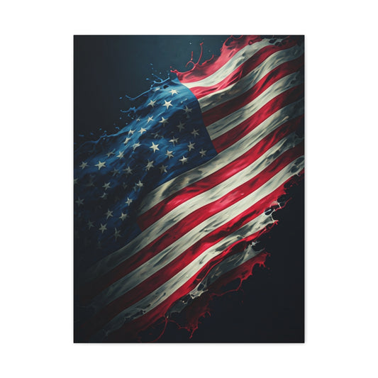 Artistic Brushstroke Flag of Freedom Wall Art & Canvas Prints