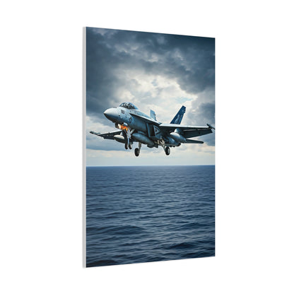 Fighter Jet Above Open Sea Wall Art & Canvas Prints