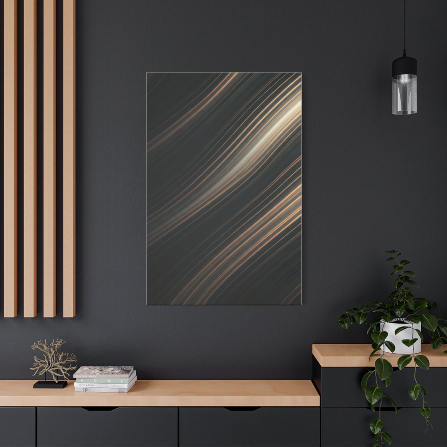 Golden Light Streak Abstract Wall Art & Canvas Prints