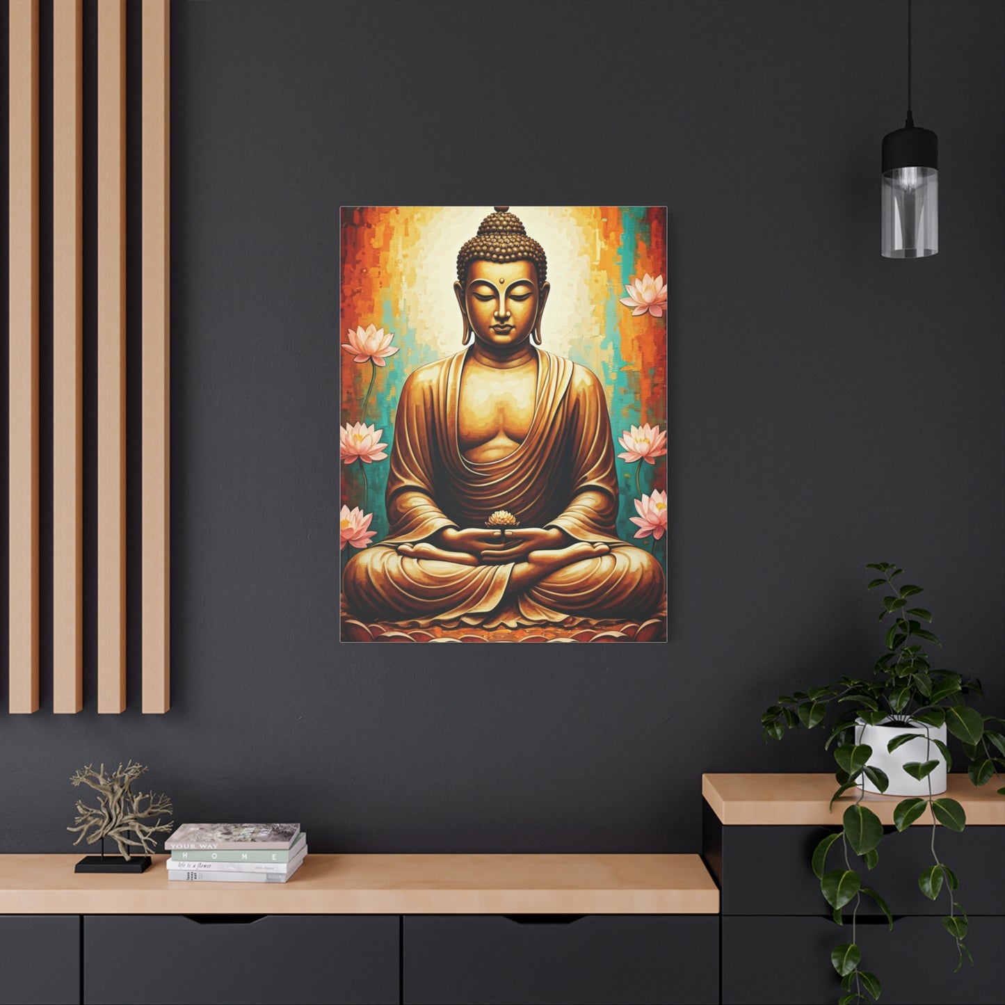 Sacred Lotus Buddha Portrait Wall Art & Canvas Prints