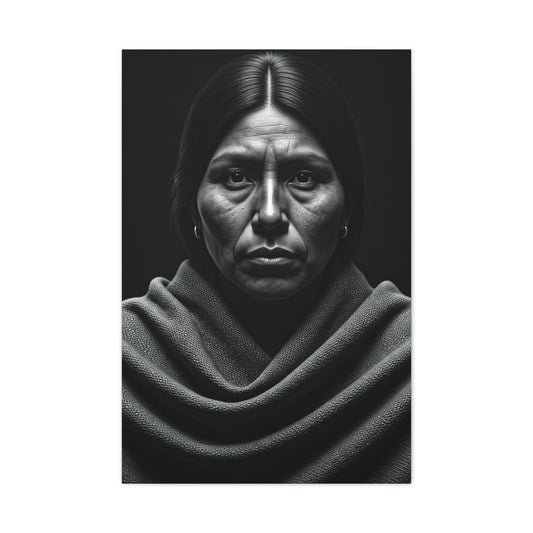 Silent Resilience Black & White Portrait Wall Art & Canvas Prints
