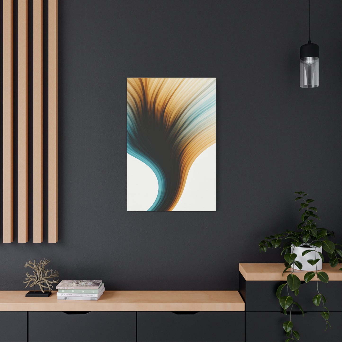 Flowing Gold and Teal Abstract Wall Art & Canvas Prints
