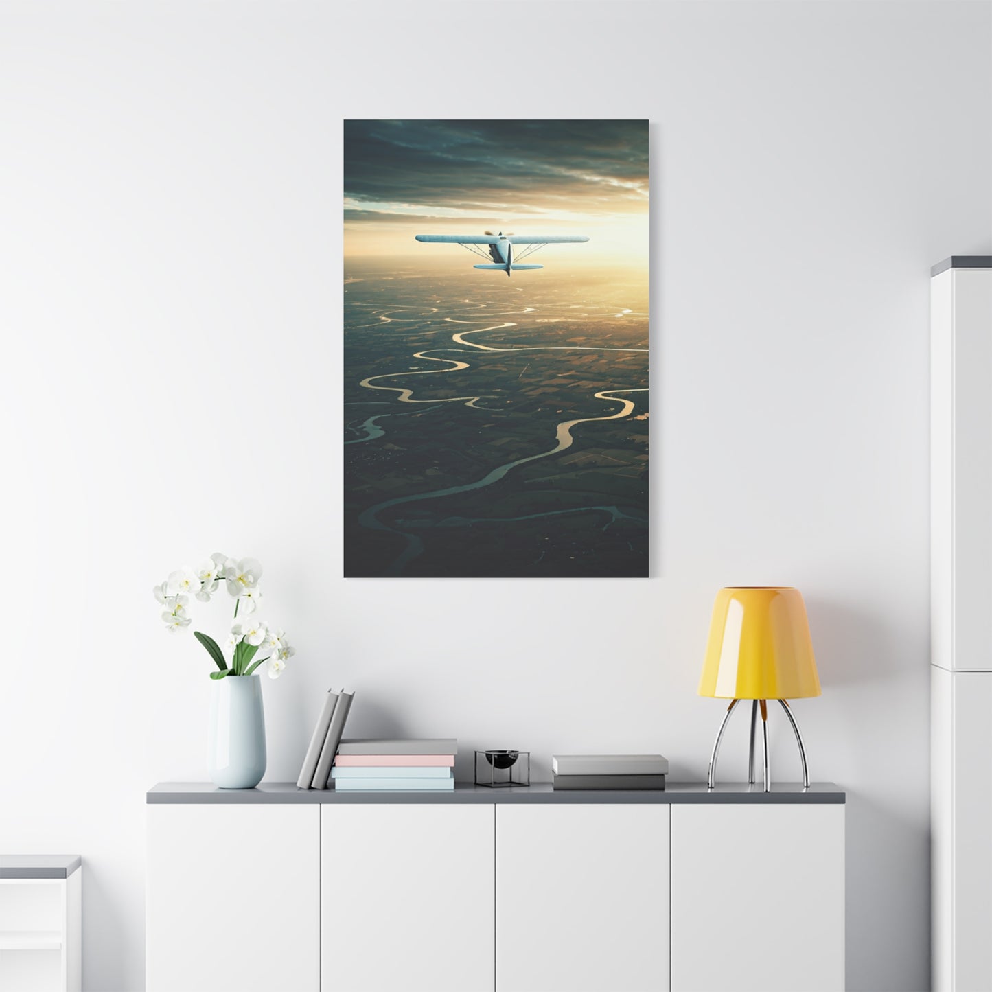 Golden River Flight Horizon Wall Art & Canvas Prints