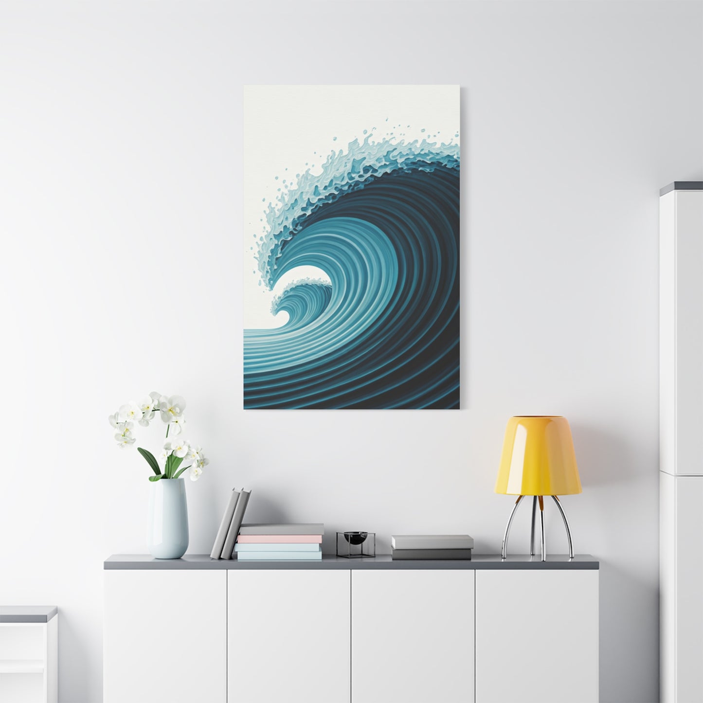 Azure Crest Wave Abstract Wall Art & Canvas Prints
