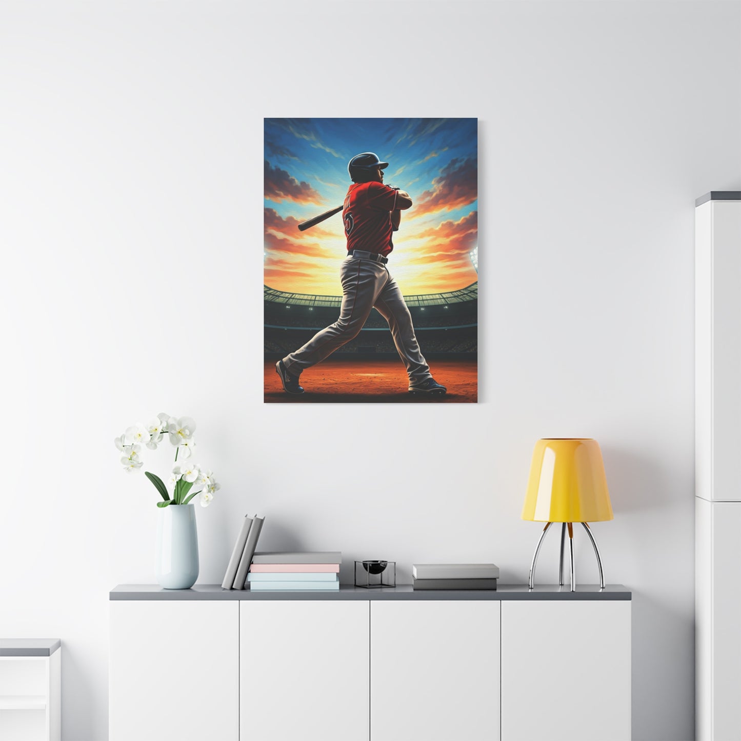 Batter Victory Sunset Stadium Swing Wall Art & Canvas Prints