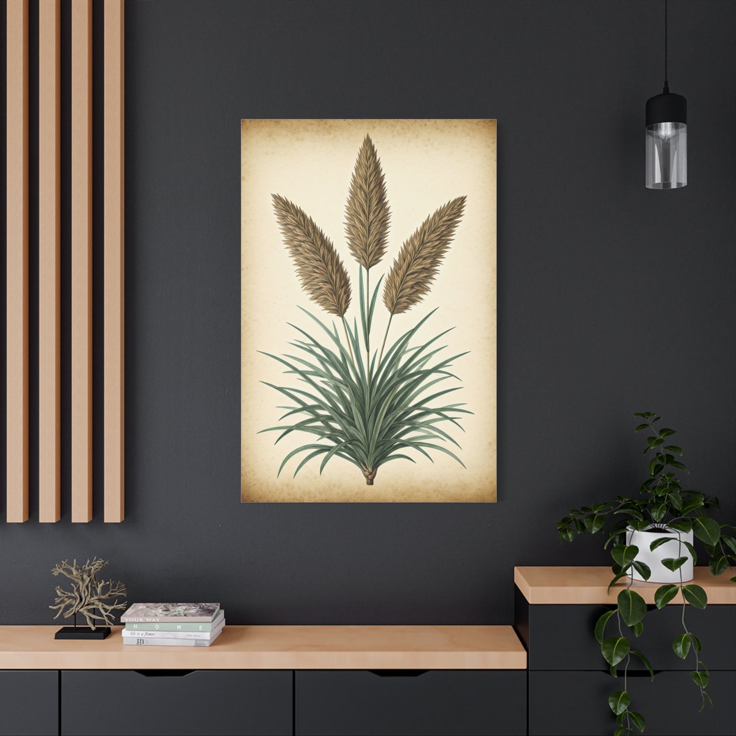 Wild Grass and Seed Heads Illustration Wall Art & Canvas Prints