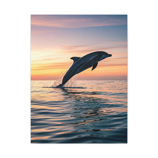 Dolphin at Sunset wall art & canvas prints