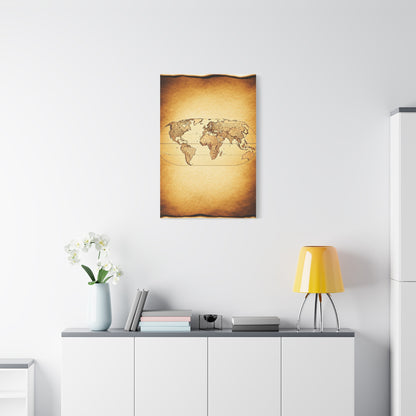 Modern Vintage Silhouette World Map Wall Art & Canvas Prints