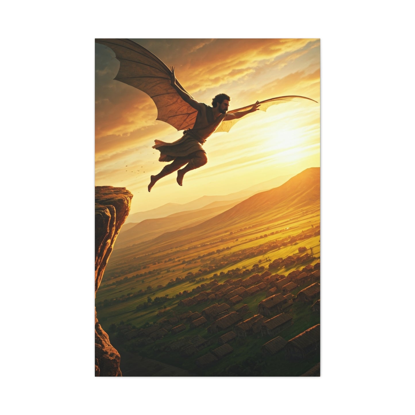 Skybound Winged Leap Wall Art & Canvas Prints