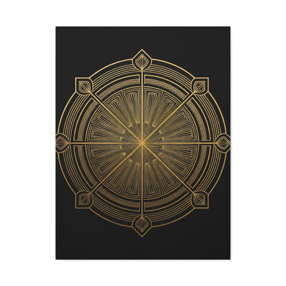 Golden Compass Deco Mandala Wall Art & Canvas Prints
