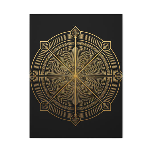 Golden Compass Deco Mandala Wall Art & Canvas Prints