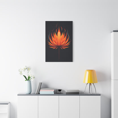 Ember Bloom Flame Lotus Wall Art & Canvas Prints
