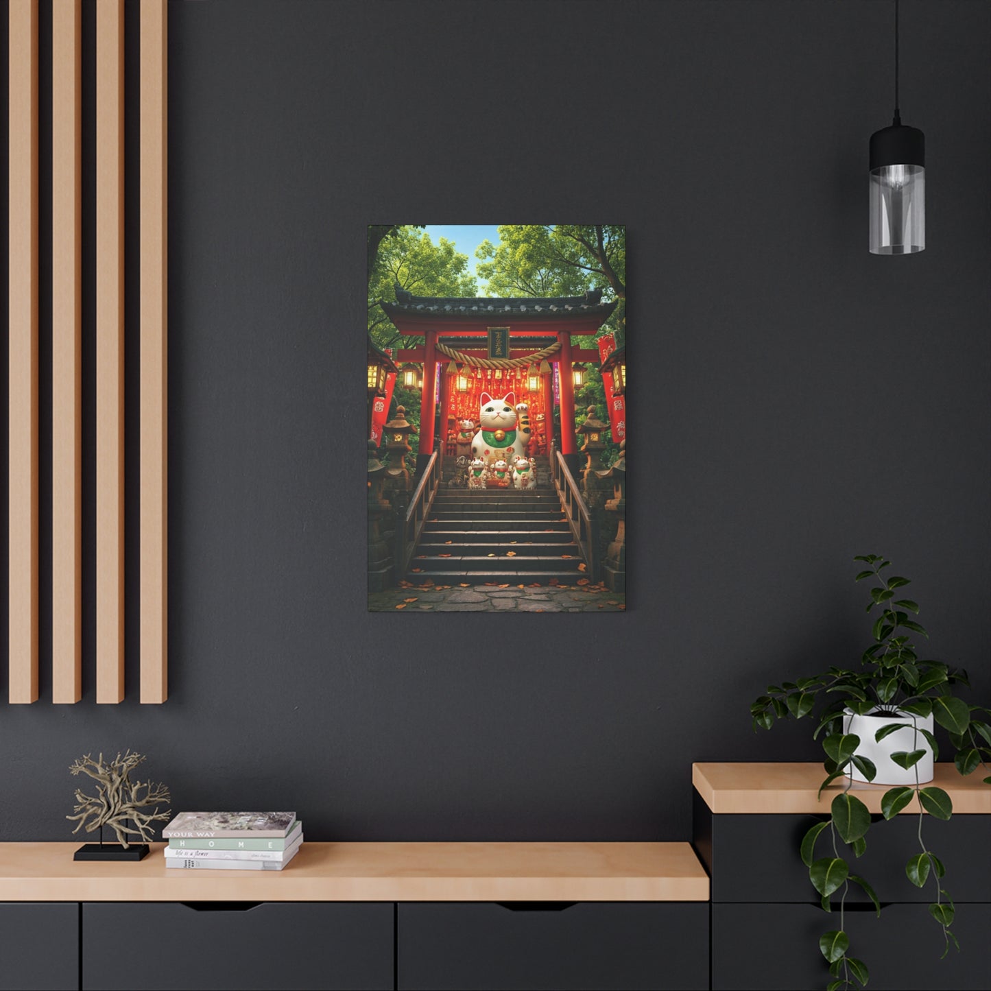 Fortune Cat Shrine Wall Art & Canvas Prints