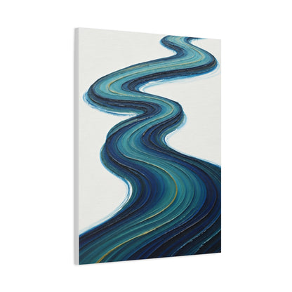 Serene Teal River Abstract Wall Art & Canvas Prints
