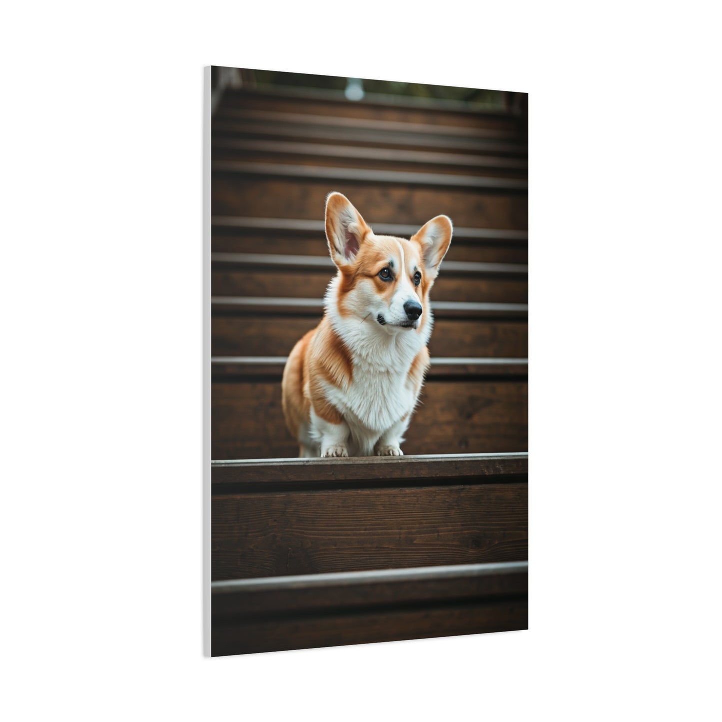 Stairway Corgi Charm Wall Art & Canvas Print