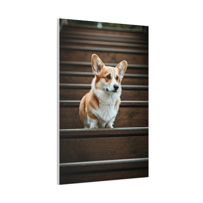 Stairway Corgi Charm Wall Art & Canvas Print